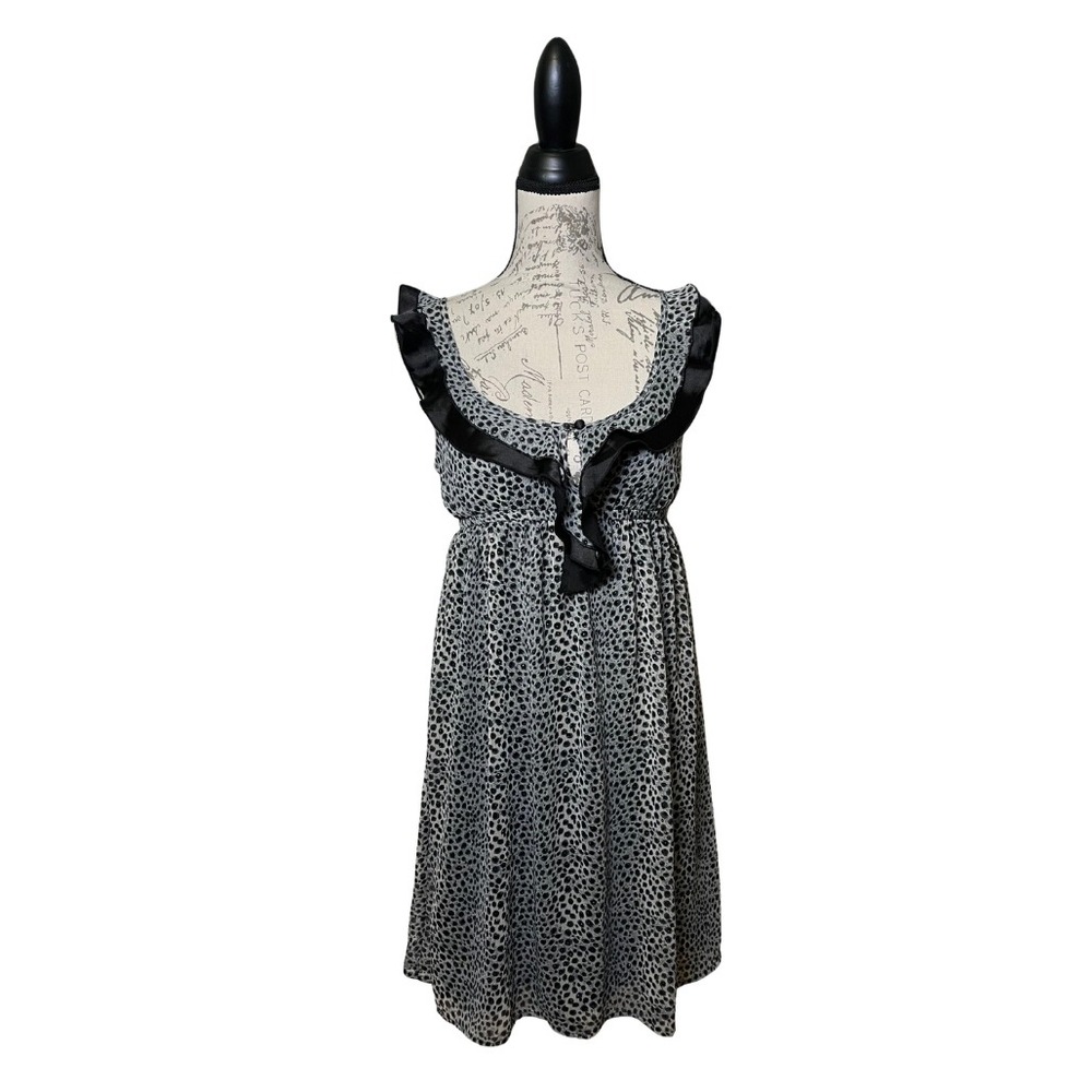 Vintage‎ Rampage Leopard Print Ruffle Trim Dress